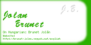 jolan brunet business card
